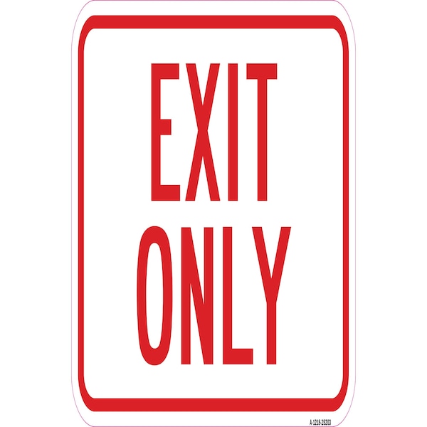 Signmission Exit Only, Heavy-Gauge Aluminum Rust Proof Parking Sign, 18" L, 12" H, A-1218-25203 A-1218-25203 - main